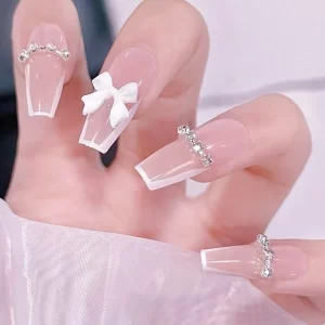 Coffin style french nails from quick nails - chillimedia