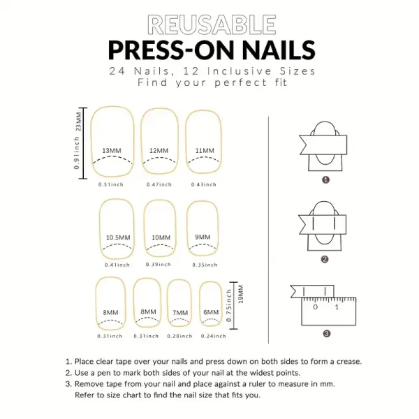 24-piece Luxury Marble Press-On Nails Set