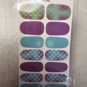 Purple and blue full nail wrap