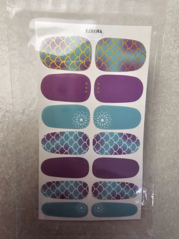 Purple and blue full nail wrap