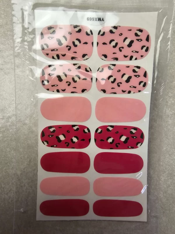 Pink leopard full nail wraps